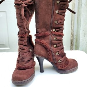 Anne Michelle chocolate brown boots size 6